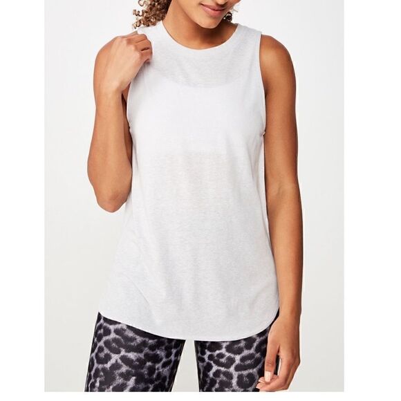 Cotton On Body Womens Sleeveless Active Curve Hem Tank Top Gray L grey marle - Picture 2 of 7